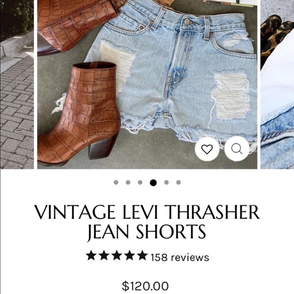 Levi's Thrasher Jorts Jean Shorts Denim Distressed Cutoffs 12th tribe light wash - Picture 10 of 15